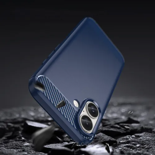 etui silikonowe carbon case do iphone 16 - niebieskie na Arena.pl