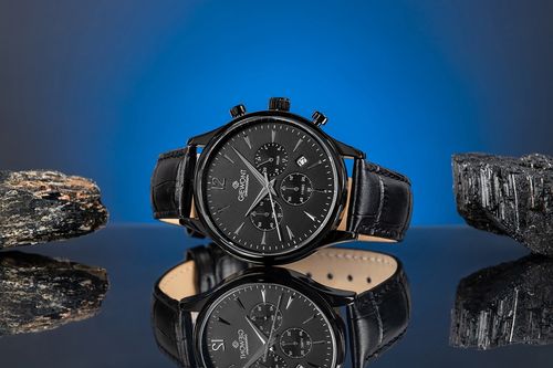 zegarek męski giewont chronograph sapphire czarny gw6310-a1 na Arena.pl