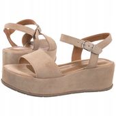 Buty Damskie Sandały Koturny Tamaris Beżowe 1-28020-42 419 Ivory Suede r.40