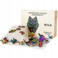 Puzzle Drewniane Zwierzęta 3D Wilk Puzzle dla Dzieci dla Dosrosłych