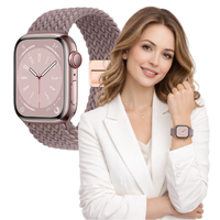 Pasek pleciony do Apple Watch 38mm 40mm 41mm opaska L bransoleta różowy