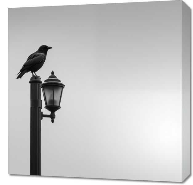 Obraz 60x60cm Samotny Postój Kruka zdjęcie 1