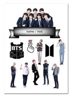 Wydruk cukrowy na tort A4 BTS napis DIY