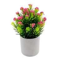 ROŚLINA OZDOBNA W DONICZCE SZTUCZNE KWIATY 20cm różowy kwiat