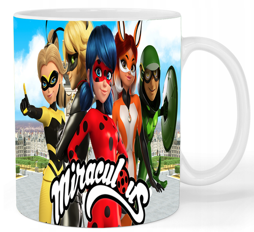 Kubek ceramiczny Biedronka i Czarny Kot - Miraculous na Arena.pl