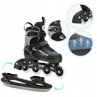 Łyżworolki dziecięce ATTABO Bladeroll regulowane czarny/niebieski 34-37