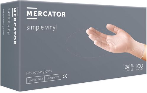 Rękawice winylowe bezpudrowe MERCATOR® simple vinyl XL 100 szt.