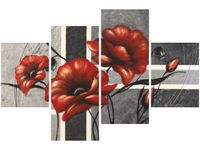 OBRAZ CZERWONE KWIATY MAKI