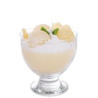 Dekoracyjna świeca zapachowa pucharek z lodami - kolor kremowy 14x11x11