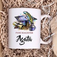Kubek z nadrukiem - Pani Magister - z imieniem
