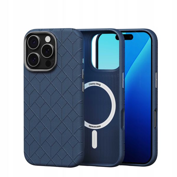 Spacecase Classy Mag Iphone 16 Pro Dark Blue zdjęcie 2