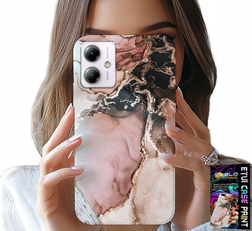 ETUI DO MOTOROLA MOTO G14 - ELEGANCKI MARMUREK MODNE WZORY + SZKŁO na Arena.pl