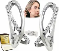 KOLCZYKI SREBRNE WISZĄCE Cyrkonie SWAROVSKI+GRAWER SREBRO 925 ELEGANCKIE