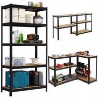 Regał magazynowy metalowy do garażu spiżarni warsztatu 5w1 180x90x40