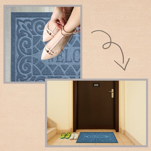 Wycieraczka mata do butów obuwie pod drzwi wejściowa chłonna dywanik szary na Arena.pl