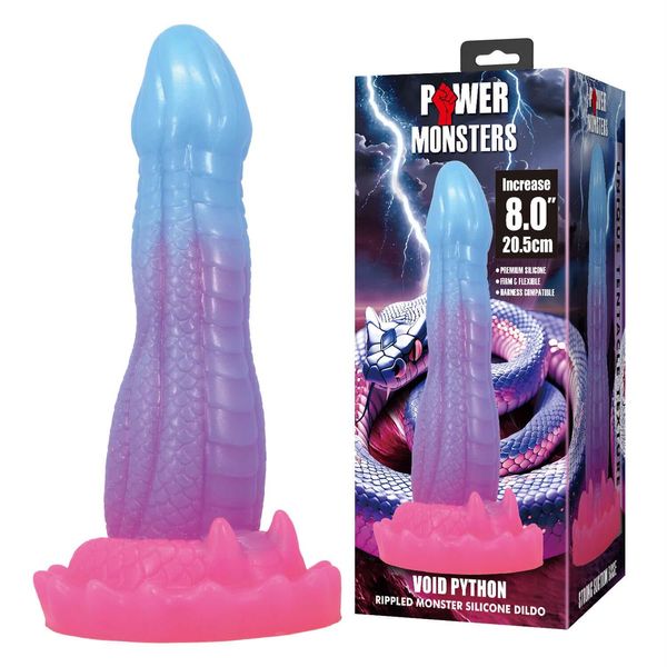 Power Monsters Void Python – 20.5 Cm Rippled Monster Silicone Dildo zdjęcie 1