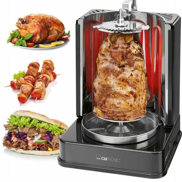 Grill do Kurczaka OPIEKACZ DO KEBABA Pionowy Obrotowy SZASZŁYKI ROŻEN zdjęcie 1