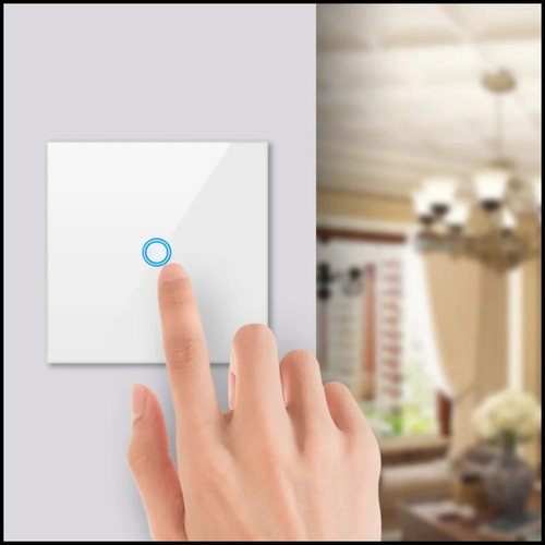 POJEDYNCZY BIAŁY DOTYKOWY WŁĄCZNIK WYŁĄCZNIK ŚWIATŁA SZKLANY SZKŁO Ø60MM na Arena.pl