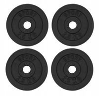 OBCIĄŻENIE ŻELIWNE 4x2,5kg 28mm ZESTAW talerzy krążek do hantli na sztangę