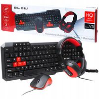 ZESTAW GAMINGOWY DO KOMPUTERA E-SPORTOWY GRACZY KLAWIATURA MYSZ SŁUCHAWKI