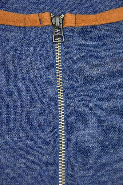 Granatowa Luźna Bluzka Zip - 36 / S zdjęcie 4