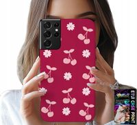 ETUI DO SAMSUNG GALAXY S21 Ultra - WISIENKI, WIŚNIE NA BORDOWYM TLE + FOLIA