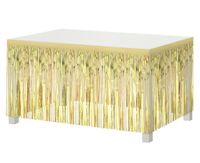 Kurtyna dekoracja na brzeg stołu frędzle skirting, jasnozłoty
