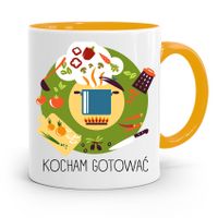 Kubek Żółty Prezent Dla Kucharza Kucharki Cooking Z Nadrukiem Ze Zdjęciem