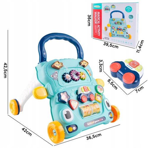 CHODZIK PCHACZ AUTKO ZABAWKA EDUKACYJNA INTERKATYWNA SORTER RUCHOME KLOCKI na Arena.pl