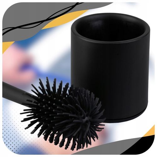 SZCZOTKA DO WC SILIKONOWA TOALETOWA DO ŁAZIENKI TOALETY CZARNA + na Arena.pl