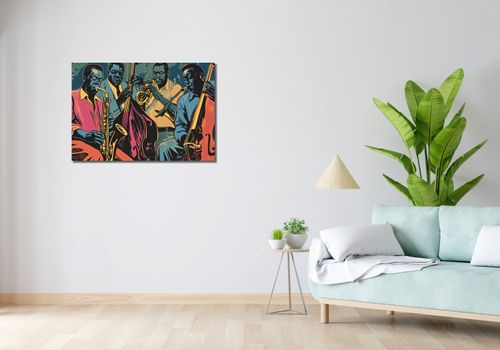 Obraz 90x60cm Jazzmani w Gazie na Arena.pl