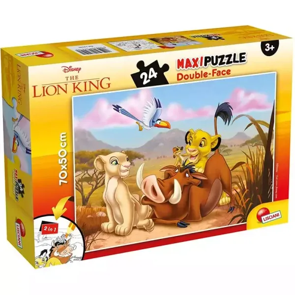 Puzzle dwustronne maxi 24 elementy. Król Lew zdjęcie 1