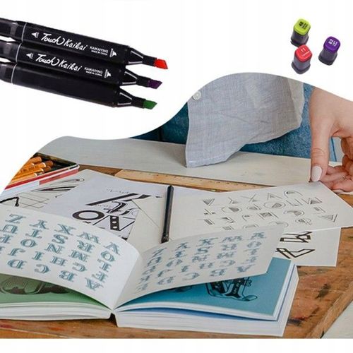 MARKERY ALKOHOLOWE ZESTAW 80SZT FLAMASTRY DWUSTRONNE PISAKI MAZAKI + TORBA na Arena.pl