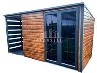 SCHOWEK - DOMEK OGRODOWY 3m x 2m + wiata 1,5m spad w tył   TS372 3x2