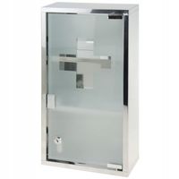 Wisząca APTECZKA szafka metalowa na leki 3 PÓŁKI Szafka Medyczna Kluczyk