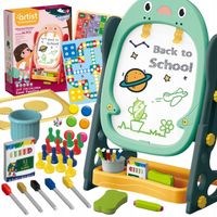 DUŻA TABLICA DWUSTRONNA KREATYWNA ZESTAW MAŁY ARYSTA + AKCESORIA WOOPIE