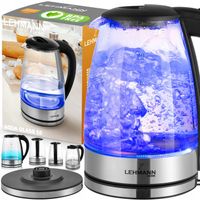 CZAJNIK ELEKTRYCZNY LED Z PODŚWIETLENIEM 2L CZYSZCZENIE AQUA SZKLANY 2200W