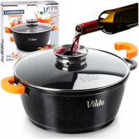 GARNEK GRANITOWY ZE SZKLANĄ POKRYWĄ TERRUNA AROMA 28CM 5,8L 199106 DUŻY