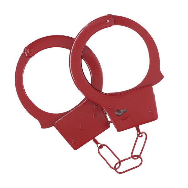 Classic Metal Handcuffs - Red zdjęcie 3