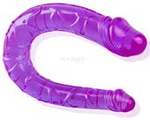 PODWÓJNY PENIS 30 CM WYGINA SIĘ BARDZO MIĘKKI FIOLETOWY
