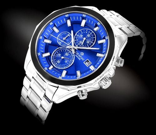 zegarek męski giewont chronograph sapphire srebrno niebieski gw7290-b3 na Arena.pl