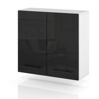 szafka kuchenna wisząca modułowa nowoczesna 80cm spremium czarny połysk