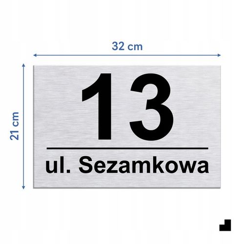 Nierdzewny Numer Na Dom Tabliczka Adresowa z Numerem Domu 32x21 cm na Arena.pl