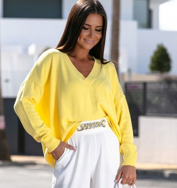 COCOMORE Sweterek Bluzka V Żółty zdjęcie 7