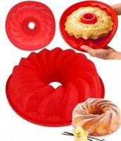 FORMA SILIKONOWA Z TULEJĄ DUŻA FOREMKA DO PIECZENIA BABKI BABA Z KOMINEM