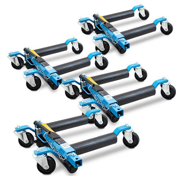 Wózek manewrowy hydrauliczny pod koła 4 sztuki niebieski zdjęcie 1