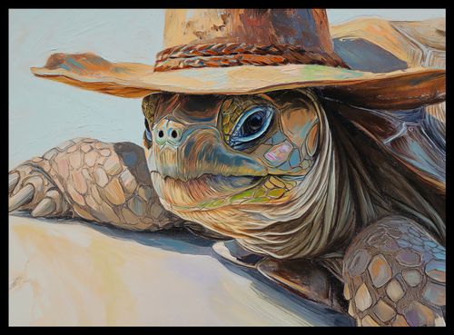 Plakat 55x40cm Żółwi Kapelusznik na Arena.pl