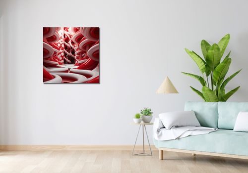 Obraz 70x70cm Czerwone Wiry na Arena.pl