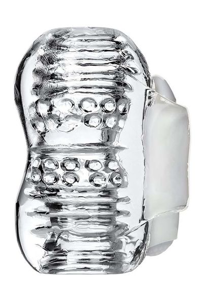 Lingam Khani, Vibrating Masturbator, TPE, Transparent, 9 cm zdjęcie 3