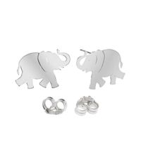 Srebrne Kolczyki Celebrytki Słoń Słonik Zwierzę Szczęście Srebro 925